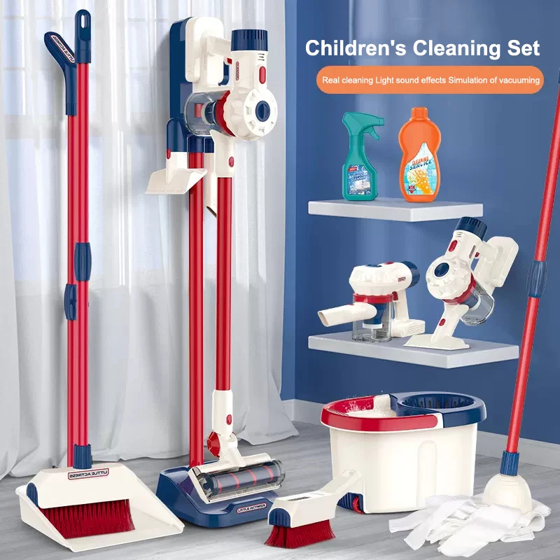 

7Pcs 4Pcs/set Pretend Play Toy Simulation Vacuum Cleaner Cleaning Dust Tools Kit Kids Mini Broom Dustpan Set for Baby Girls Boys