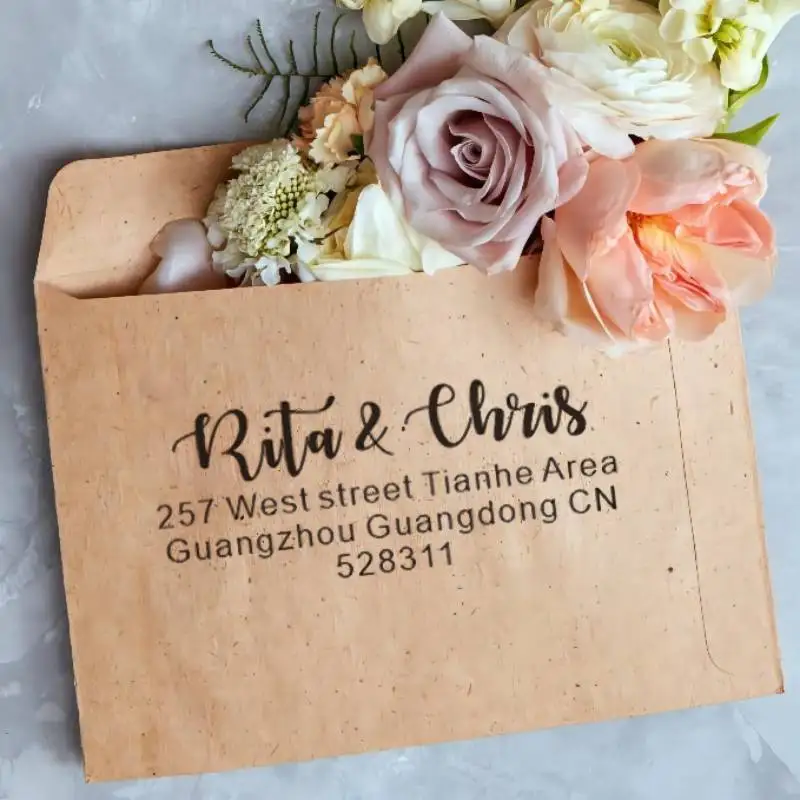 

Personalized Custom Return Address Self Inking Stamp Rubber for Wedding Return address Party invitation