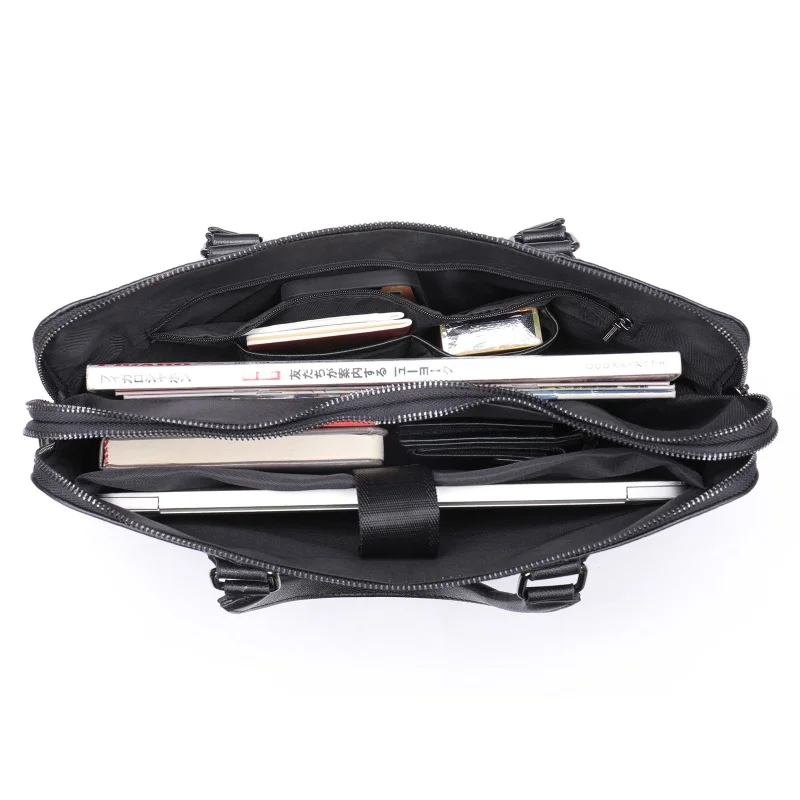 New Cowhide Business Men Briefcase Luxury Horizontal Laptop Bag Large Capacity Crossbody Bag For Male
