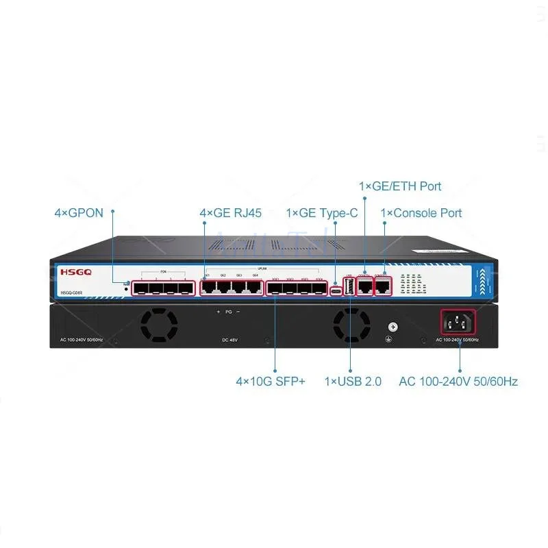 Оптический линейный терминал FTTH HSGQ-04R GPON с 4 портами GE, PON 10GE Uplink, поддержка модуля CLASS C+ и трансивера OLT (art.: 3920da377eba8) - 3920da377eba8