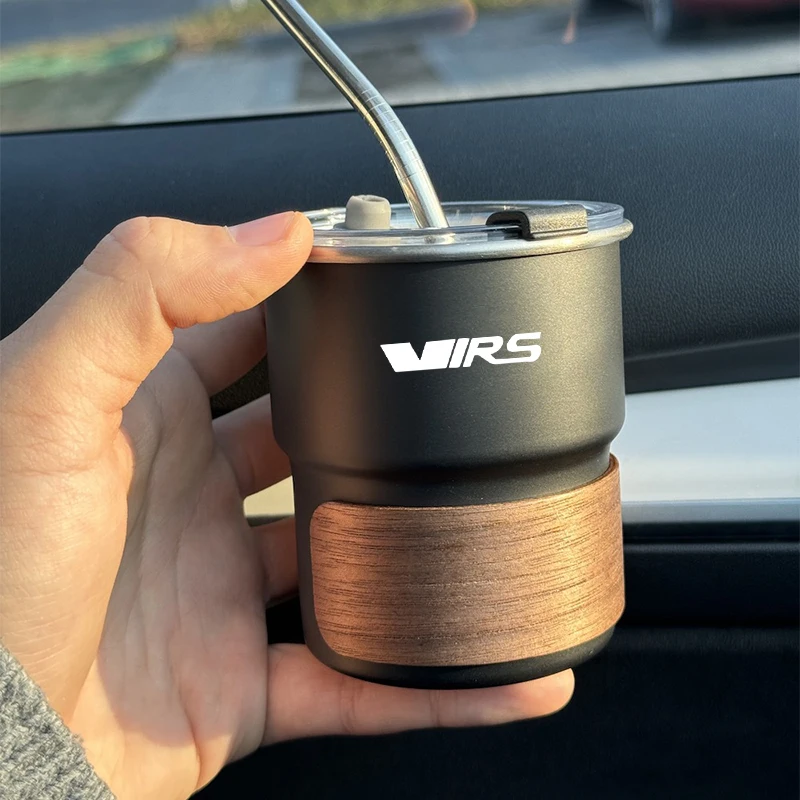 Фото Автомобильная кофейная кружка из нержавеющей стали 304 с крышкой, противоожоговая чашка для напитков для Skoda VIRS Octavia Rapid Superb Kodiaq Scala Karoq Kamiq №1
