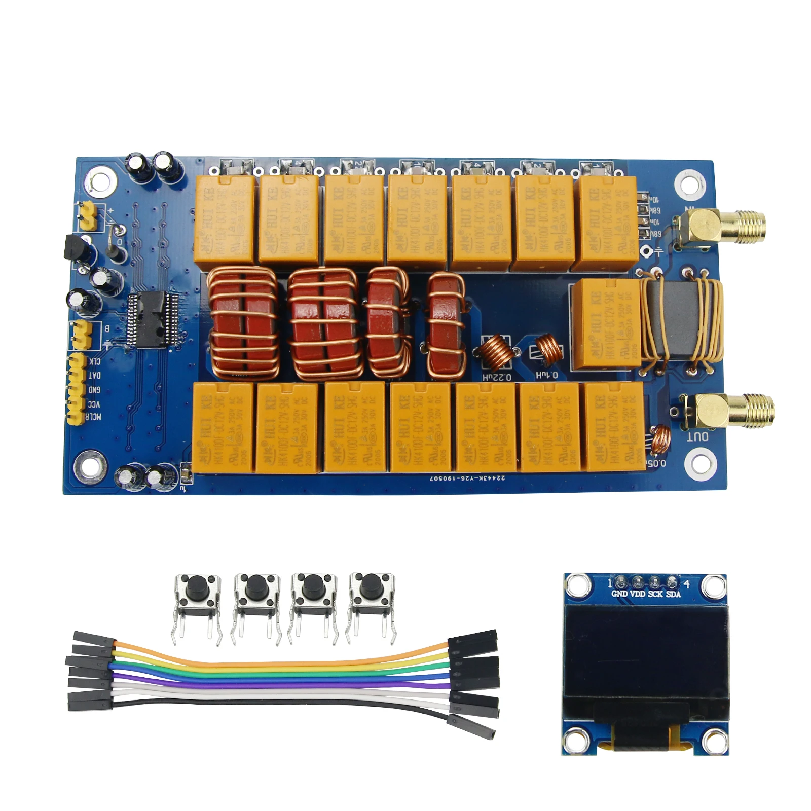 

1.8-50MHz 100W Automatic Antenna Tuner with 0.96-Inch OLED Display ATU100 Board Finished without Shell