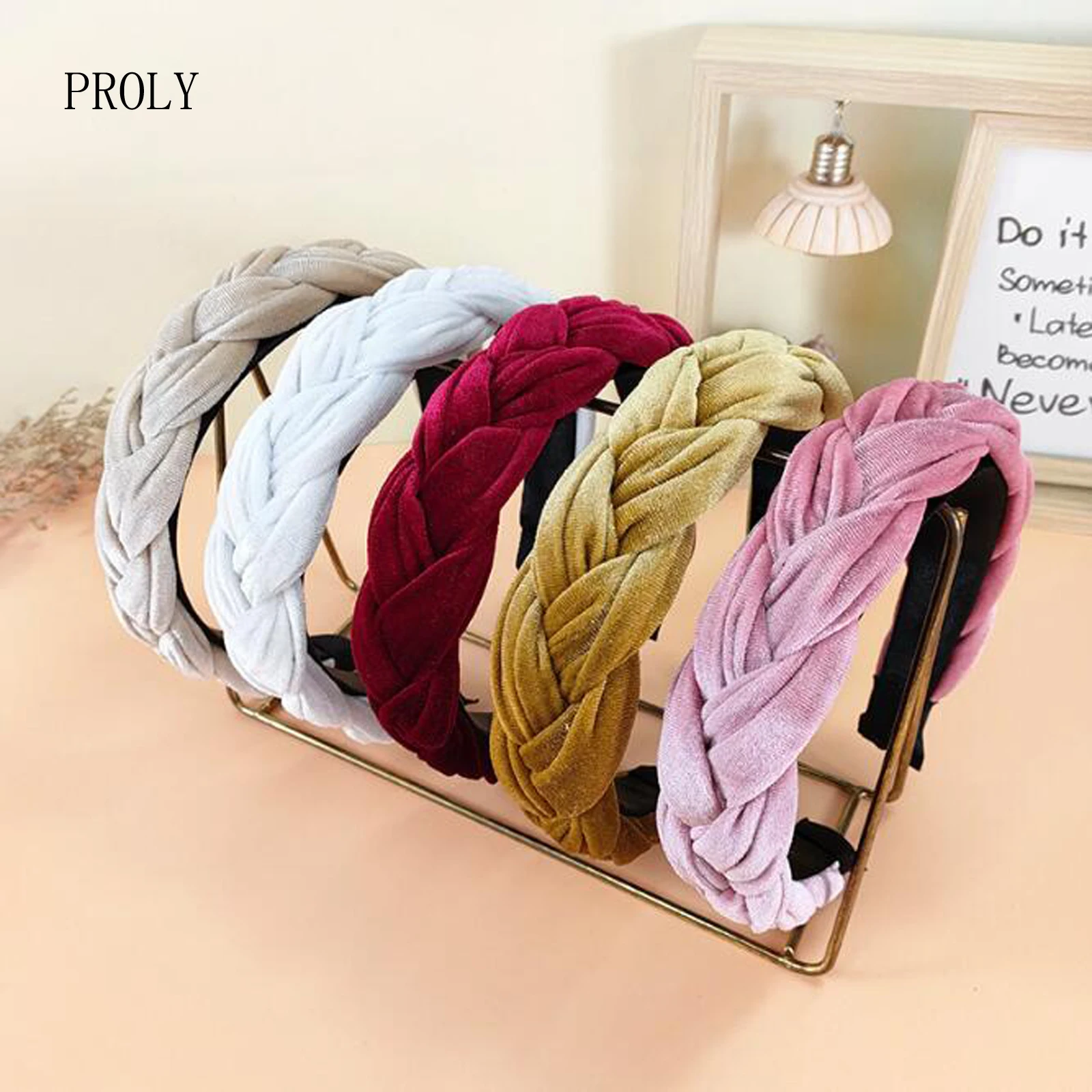 

PROLY New Fashion Warm Hairband For Women Handmade Braided Headband Winter Casual Turban Hair Accessories Wholesale