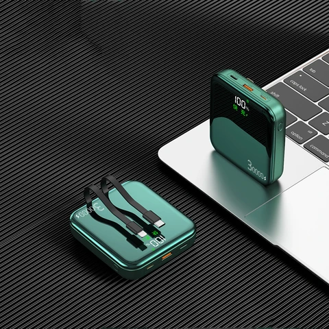 30000 мАч Mini Power Bank Внешний аккумулятор PD 40 Вт Powerbank с быстрой зарядкой для iPhone 15 14 Xiaomi Samsung Poverbank с кабелем