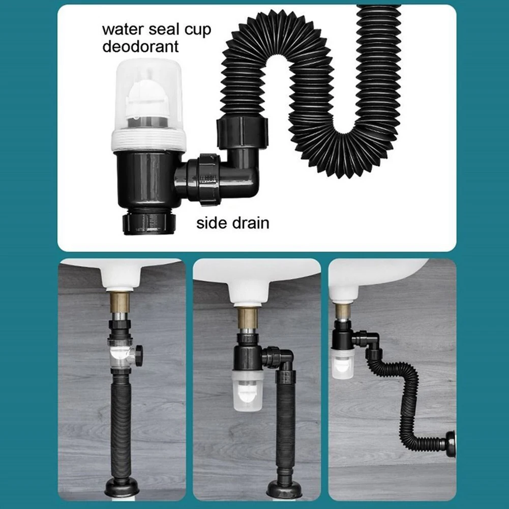

Flexible Sink Deodorant Launch Pipe for Easy Installation Elastic Material Arbitrary Bending Excellent Drainage Design