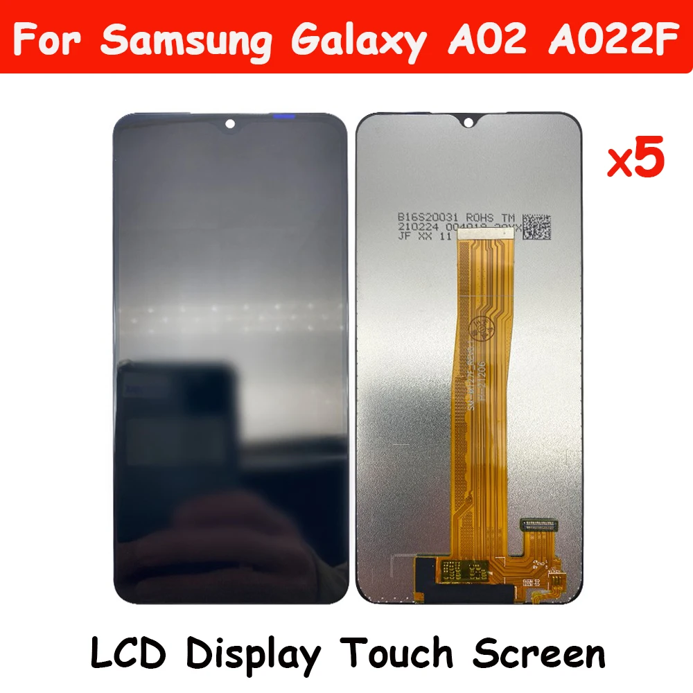 5 шт./партия, 100% протестированный ЖК-дисплей для Samsung Galaxy A02 A022F, сенсорный экран, дигитайзер в сборе, запасные части