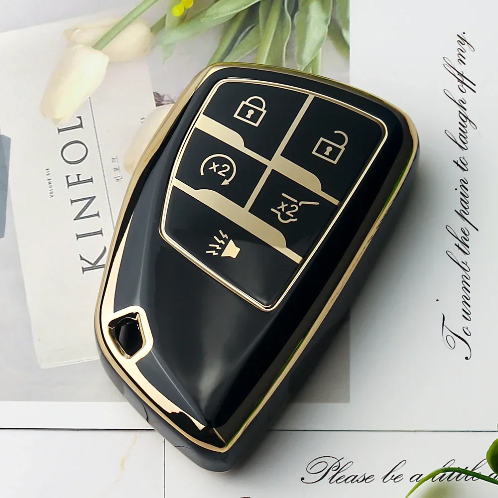 

KEYYOU НОВЫЙ чехол для автомобильного ключа из ТПУ для Chevrolet Tahoe Suburban для GMC Yukon для Buick ENVISION S Plus Avenir 2020 2021 2022 2023
