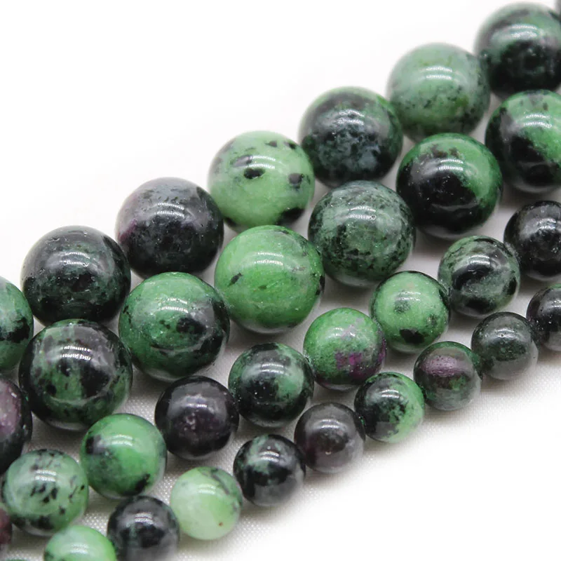 

Natural A+ Epidote Zoisite Stone Beads Smooth Round Loose Beads For Jewelry Making DIY Necklace Bracelet 15''Strand 6/8/10mm
