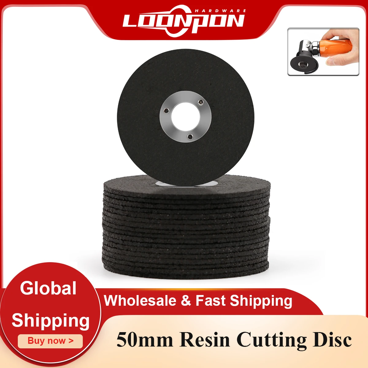 Loonpon 50mm 2inch Resin Cutting Disc 10mm Bore Cut Off Wheel Angle Grinder Discs Power Rotary Tools For Metal Stainless Steel