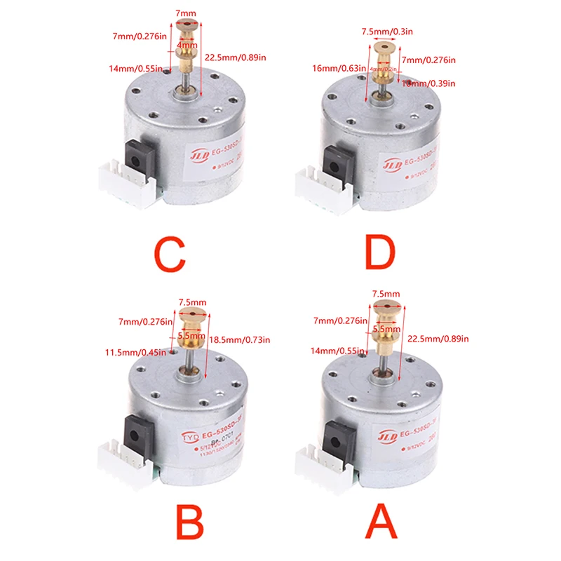 EG530SD-3F DC5-12V 3-скоростной металлический двигатель проигрывателя 334578 обмин, монтажные отверстия 25 мм, рукав для проигрывателя пластинок (art.: 3920d1fc690f2) - 3920d1fc690f2