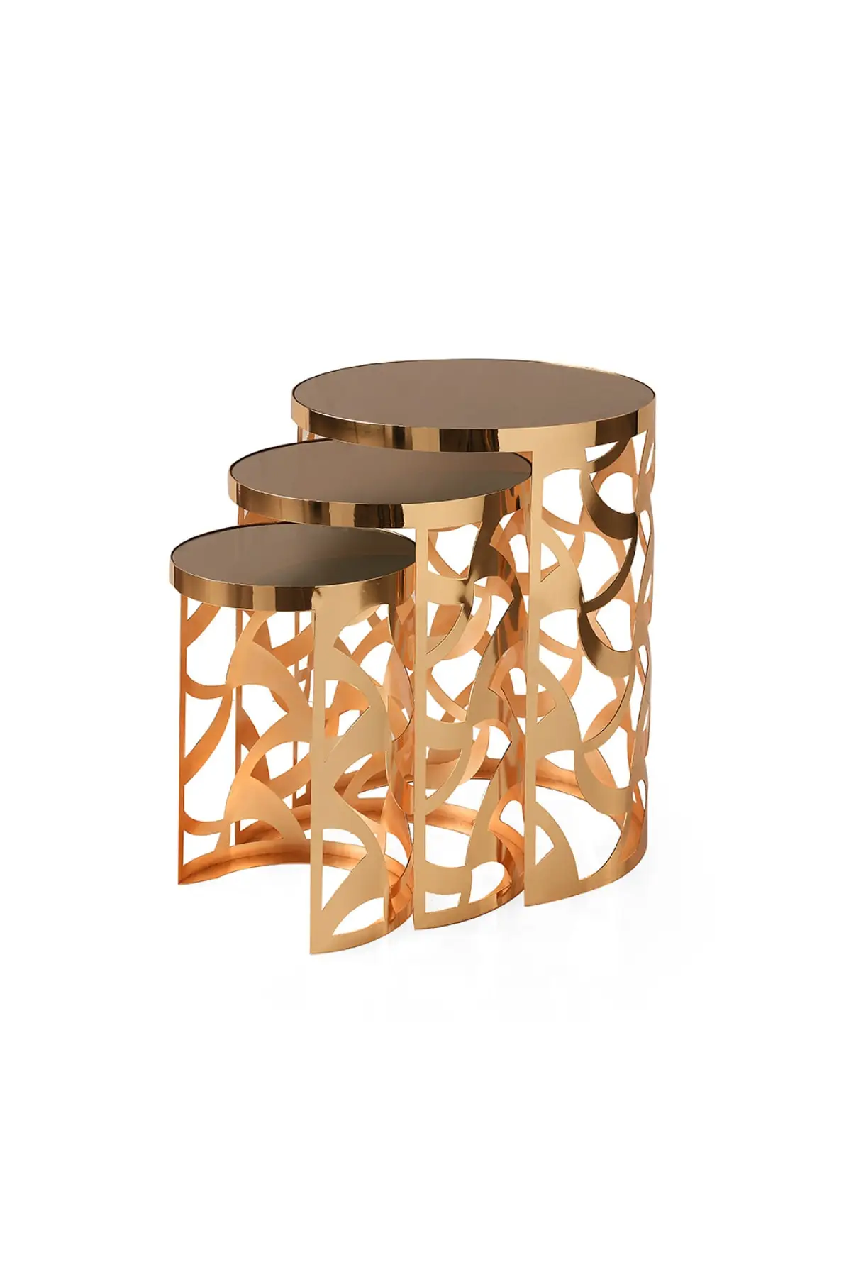 

Modern Oxford Triple Zigon coffee table Gold Plated Bronze Glass coffee tables table basse furniture living room table