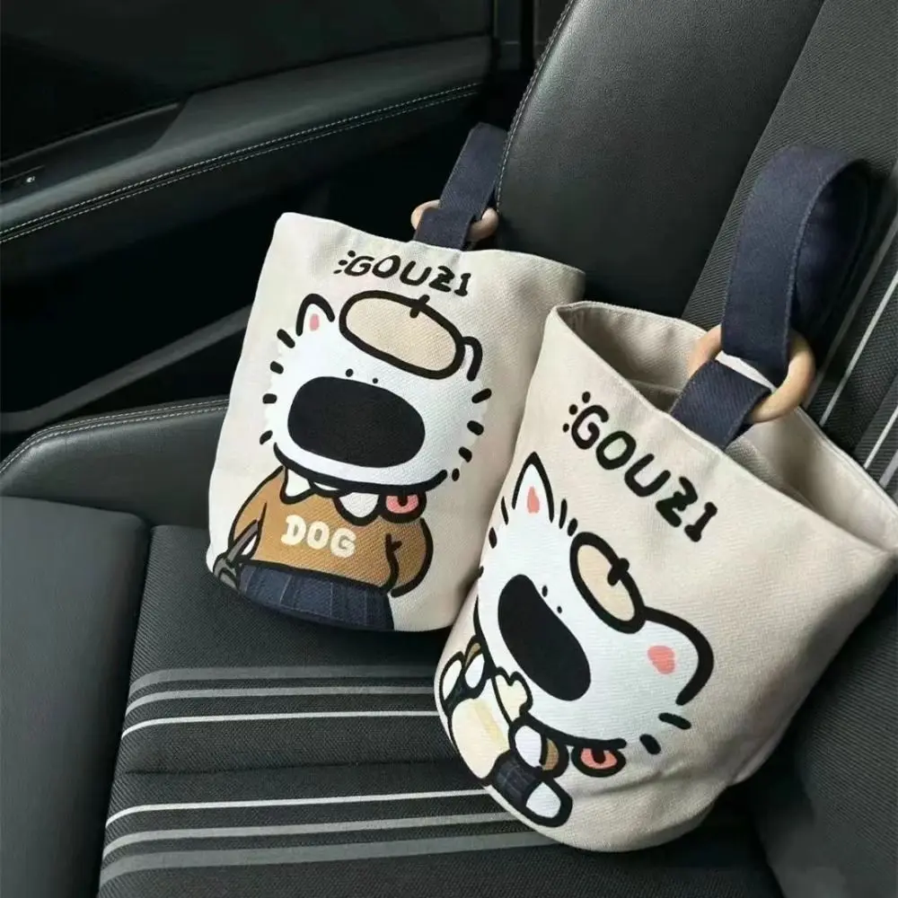 

Сумка-ведро Canva, Модная Портативная вместительная сумка для обеда с рисунком кота, собаки