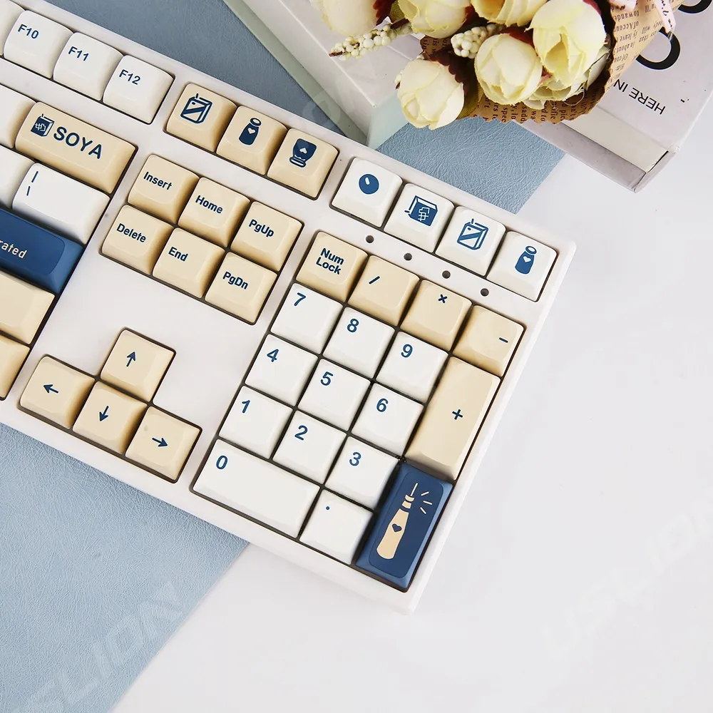

1 Set XDA GMK Soy Milk Keycaps 144 Keys PBT Keycap Dye Sublimation For Cherry Gatrron MX Switches Mechanical Keyboard XDA Keycap