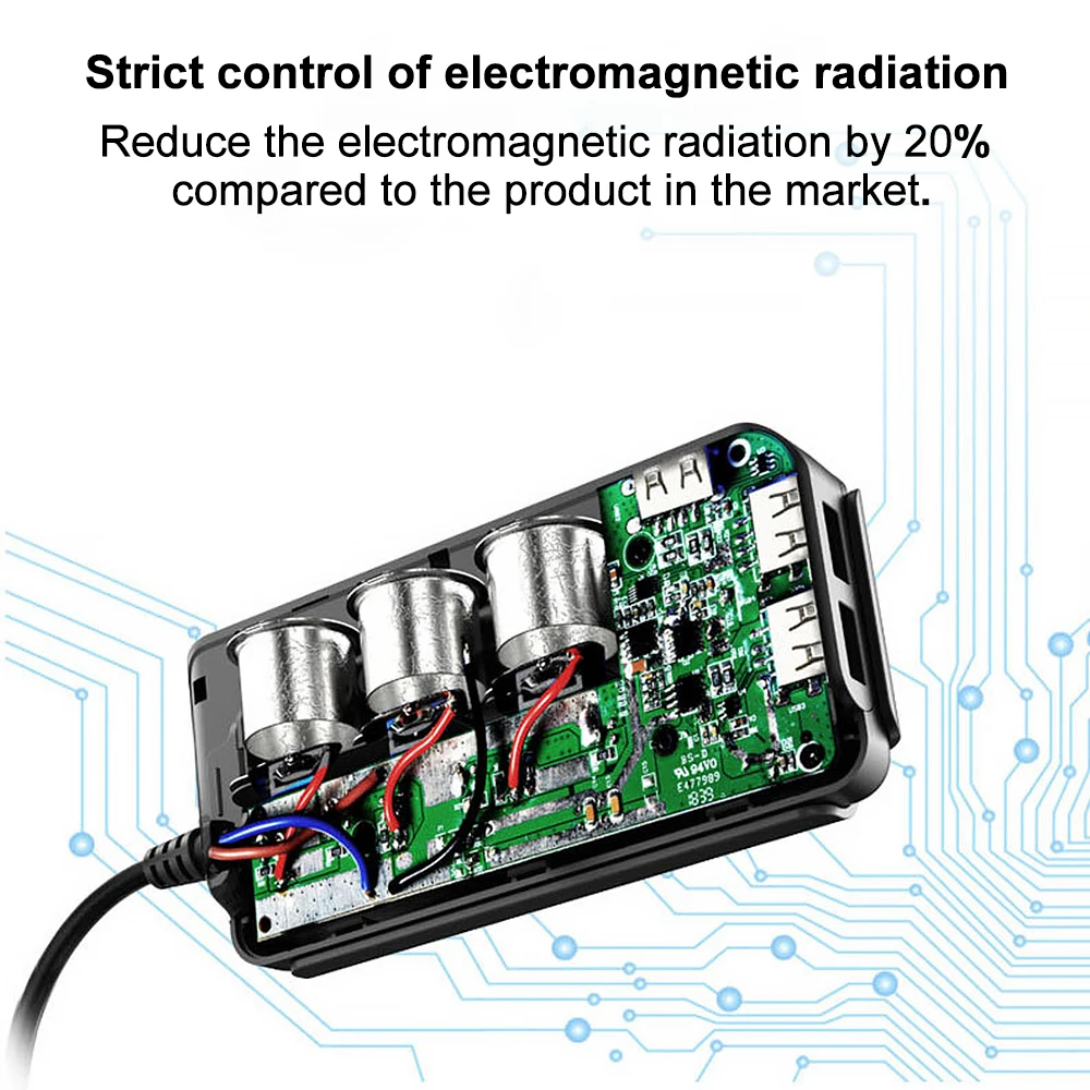 Универсальный автомобильный прикуриватель 12-24 в пост. Тока 4 порта USB 120 Вт |