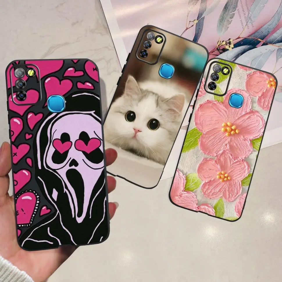 Beautiful Flower Case For Infinix Smart 5 Smart5 Silicone Soft TPU Mobile Phones Back Cover Hot 10 Hot10 lite Cases