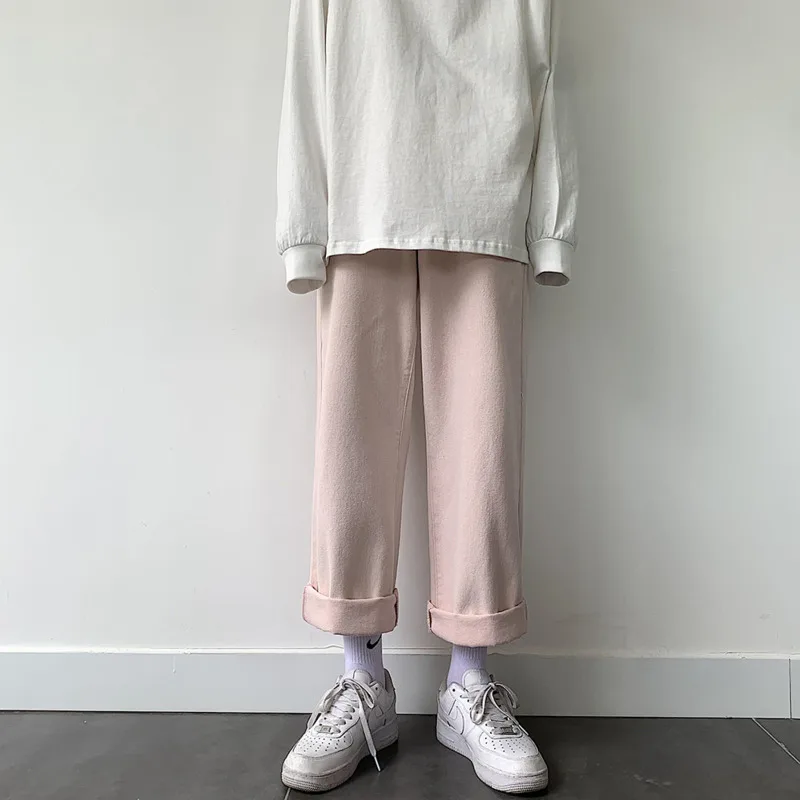 7-color Summer Jeans Men Fashion Harajuku Casual Straight Jeans Men Streetwear Hip-hop Loose Denim Pants Mens Trousers M-3XL