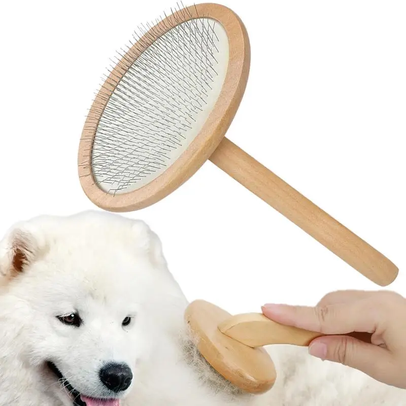 

Cat Comb For Shedding Pet Grooming Comb Wooden Handle Needle Comb For Hair Pet Brush Reusable Deshedding Rake Dog Accessories