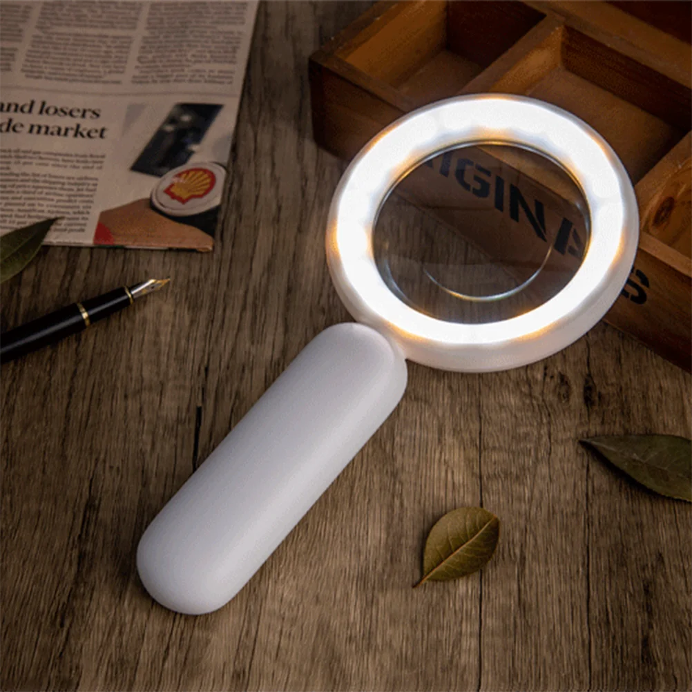 

8X Lighted Magnifying Glass Handheld Illuminated Reading Magnifier 21 LED Light For Seniors Macular Degeneration Exploring
