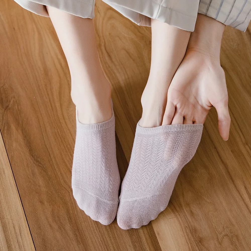 10 Pairs Kawaii Socks Women Cotton Blends Solid Harajuku White Socks Japanese Fashion Spring Summer Non-slip Breathable Socks