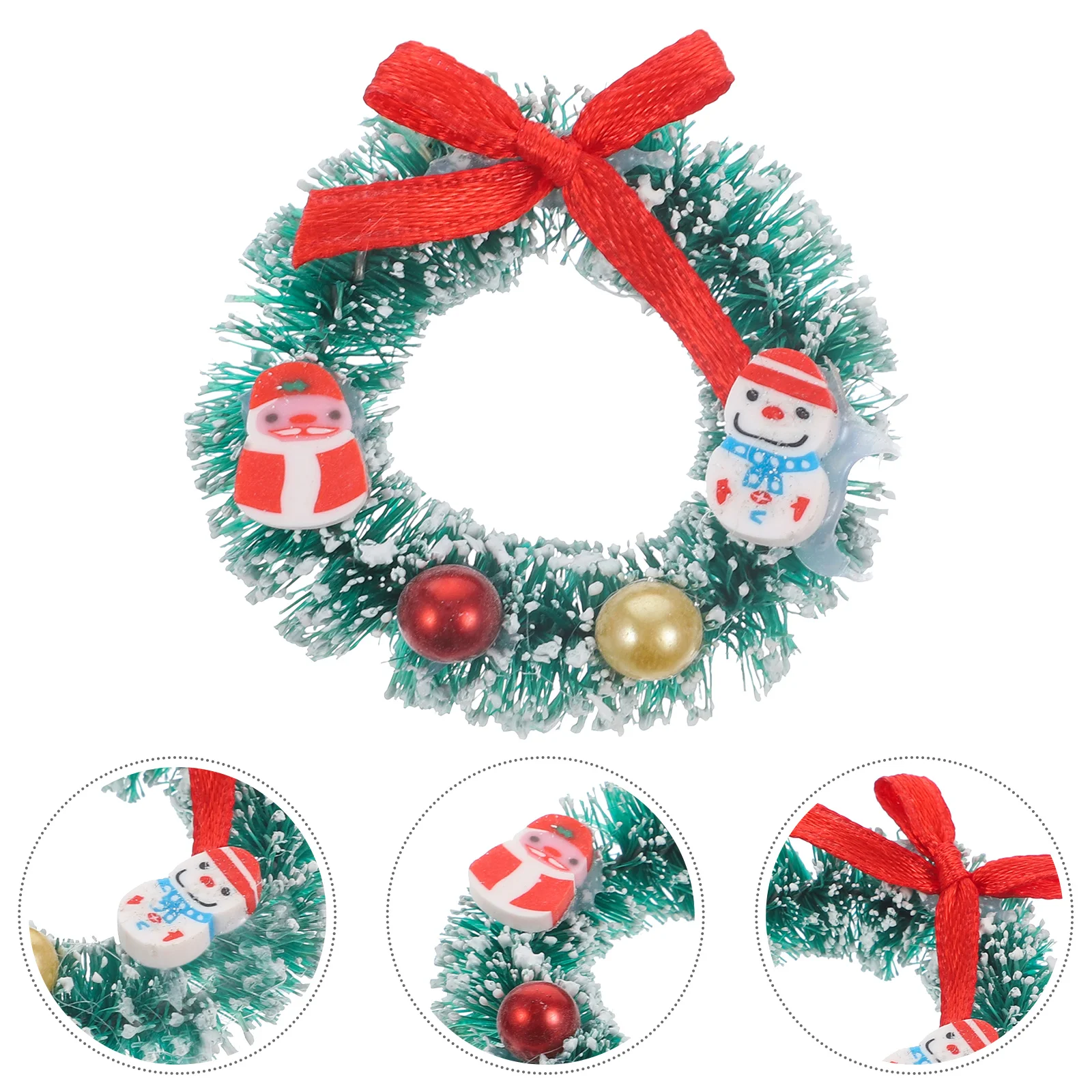 

10 Pcs Ornaments Christmas Party Favors Decor Resin Crafts Miniature Wreath Figurine Xmas Elder Micro Landscape Decoration
