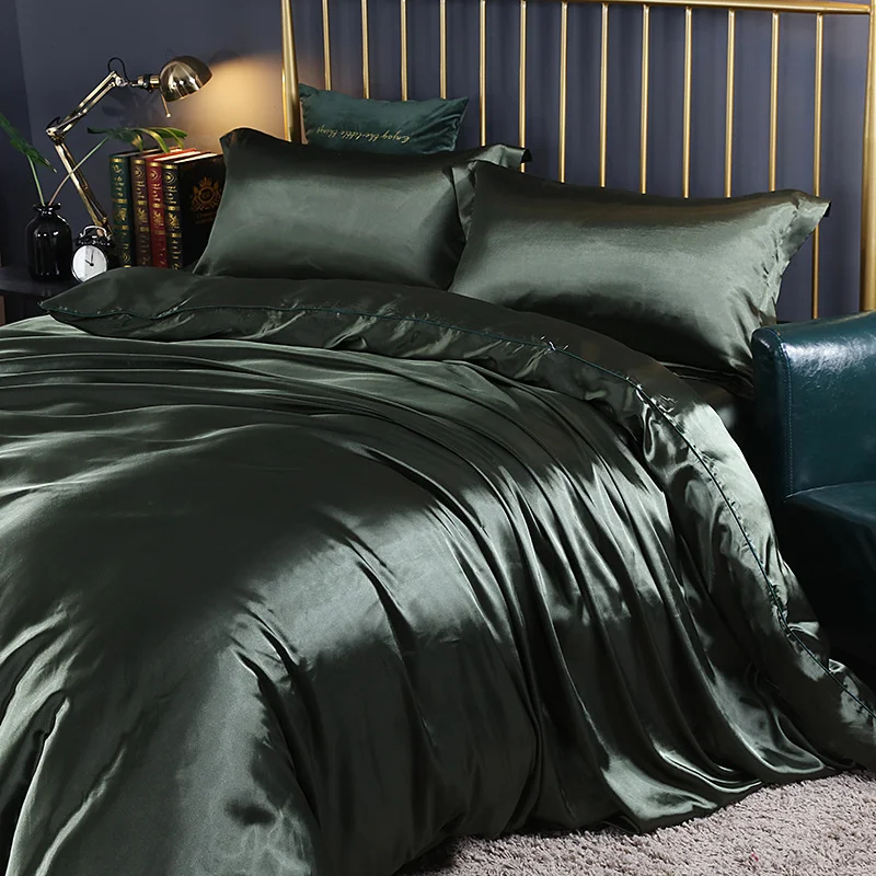 

Mulberry Washed Silk Bedding Set Silky High-end Queen Size Duvet Cover Set with Fitted Sheet Luxury Bedding Sets King Bed Set