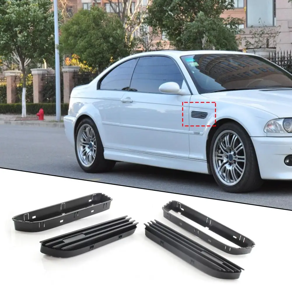 

Modification Grille ABS 2Pcs Side Fender Vent Grill Anti-corrosion Perfect Match Side Fender Air Flow Vent for BMW 3 Series M3 E