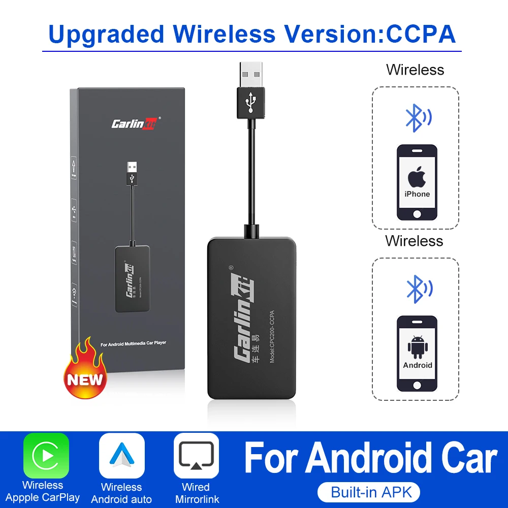 

Carlinkit Wireless CarPlay Для Android Автомобильное Головное Устройство Mirrorlink USB-адаптер Dongle - Беспроводная Связь A...