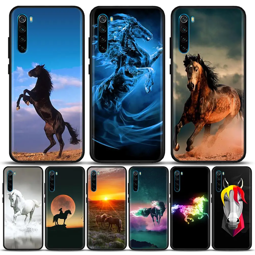 

Phone Case for Redmi Note 7 8 8T 9 9S 9T 10 11 11S 11E Pro plus 4G 5G Soft Silicone Case Cover Pentium horse Animal