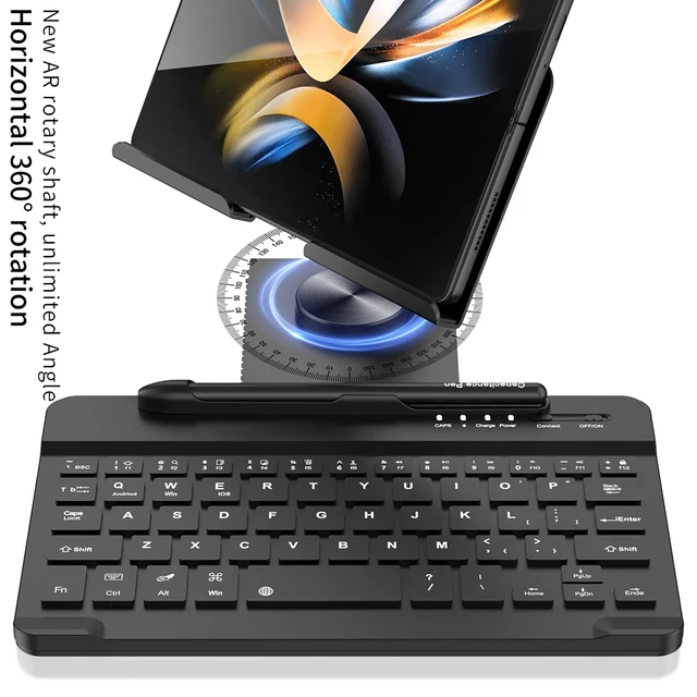 Wireless Keyboard and Mouse For Samsung Galaxy Z Fold 4 3 2 Tab iPad Tablet Bluetooth-compatible Keyboard Rotating Folding Stand 3