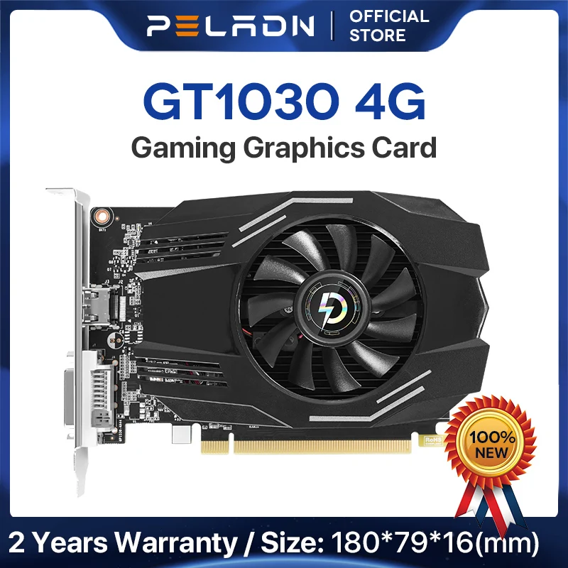 

PELADN Graphics Card GeForce GT1030 4G 14nm 64Bit Full New Gaming Video Cards GPU GT 1030 4Gb Desktop CPU Motherboard