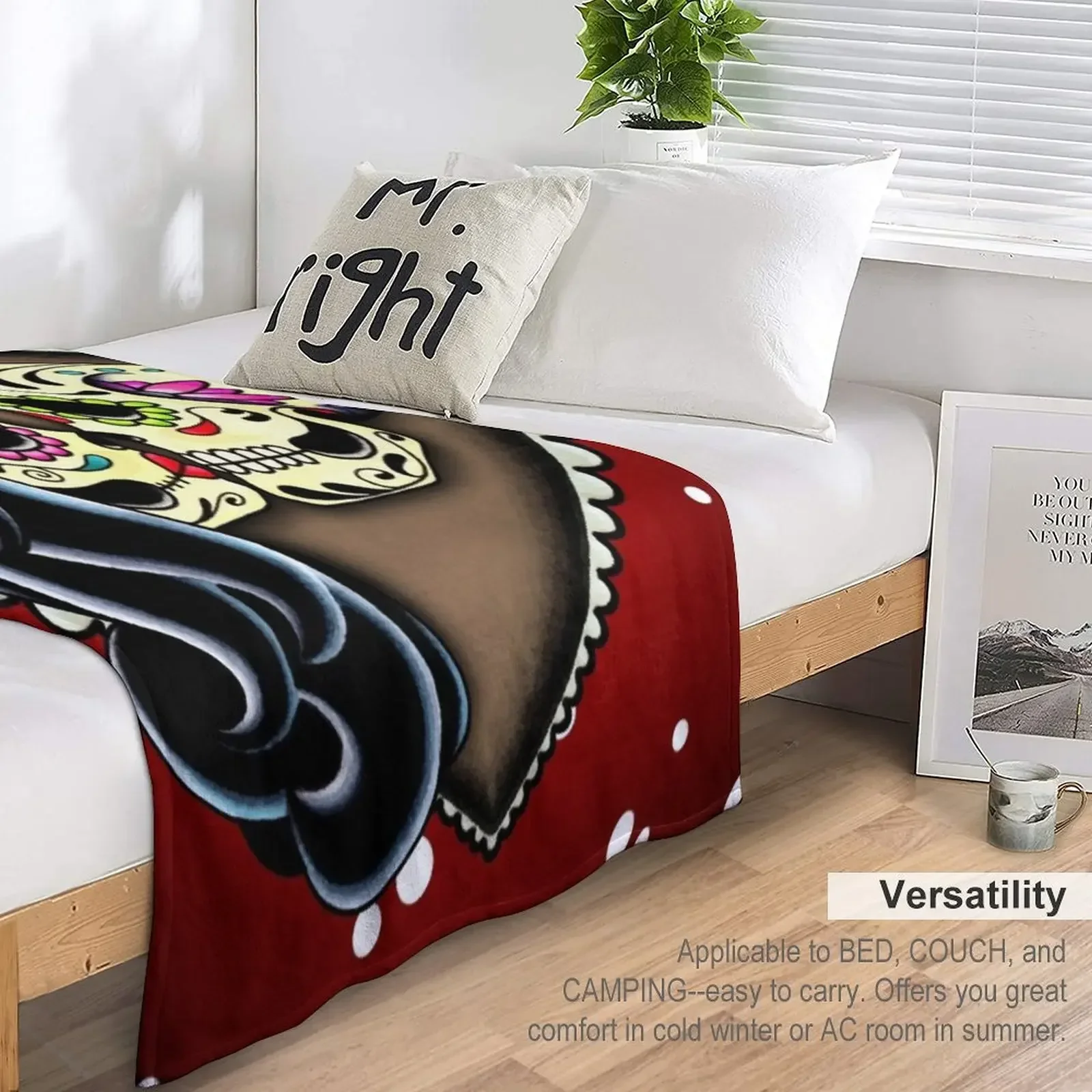 Пепел — Пара День мертвых Одеяло для любителей сахарного черепа. Красивые