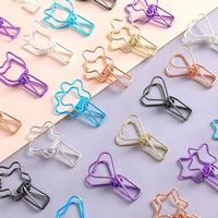 6pcsset hollowed out design metal binder clip long tail clips hand book folder paper organizer stationery office school supply