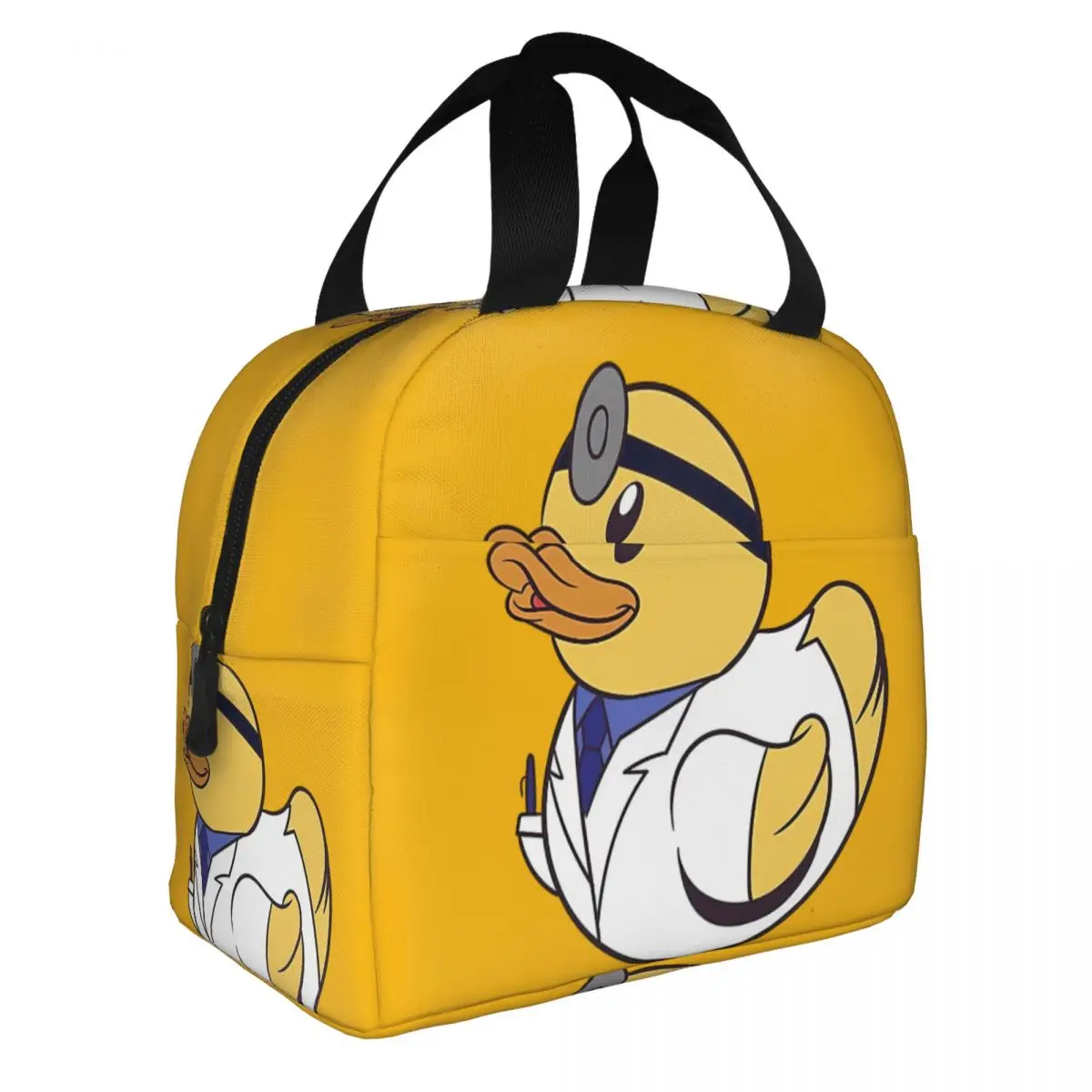 Rubber Duckie That Is Dressed Like A Doctor Lunch Bento Bags Portable Aluminum Foil thickened Thermal Cloth Lunch Bag