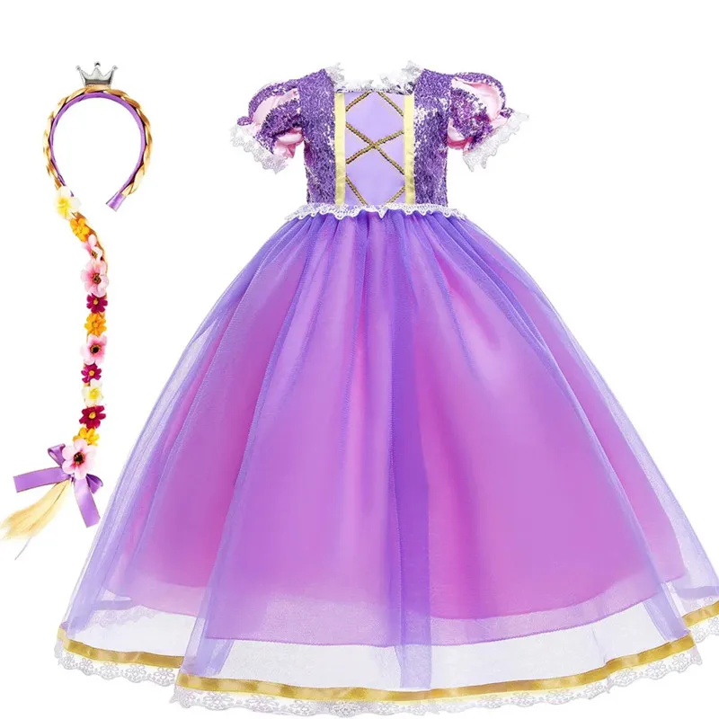 

Новинка 2022, аниме косплей, спутанные платья принцессы Рапунцель для девочек, юбки для Хэллоуина, Детские Рождественские костюмы для детей