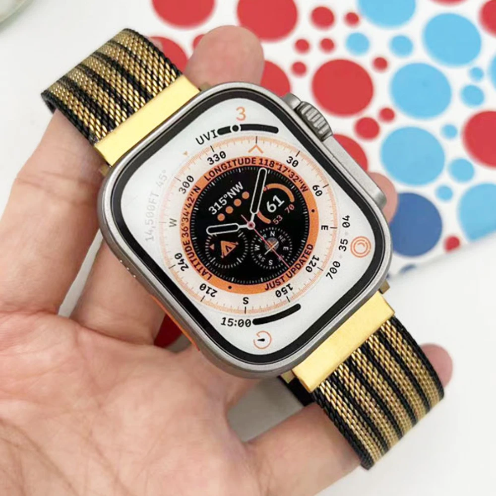 

Stainless Steel Band 45mm 41mm For Apple Watch Series 8 7 6 5 4 SE 44mm Women Metal strap for iwatch ultra 49mm Belt Accessories