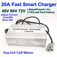 48v 60v 72v 20a fast charger adjust chargeur rapide cargador carga rapida lifepo4 lipo lithium battery car charger fast charging