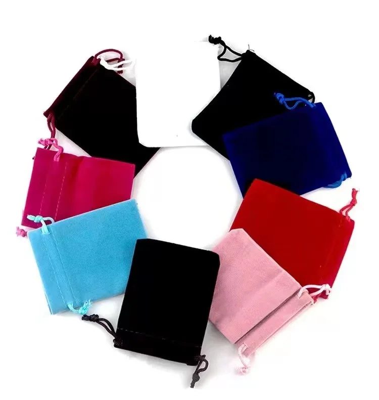 

50pcs Flannel Jewelry Packaging Pouches Chic Purple Wedding Favor Gift Bag Velvet Drawstring Pouch for Cosmetic Makeup Eyelashes