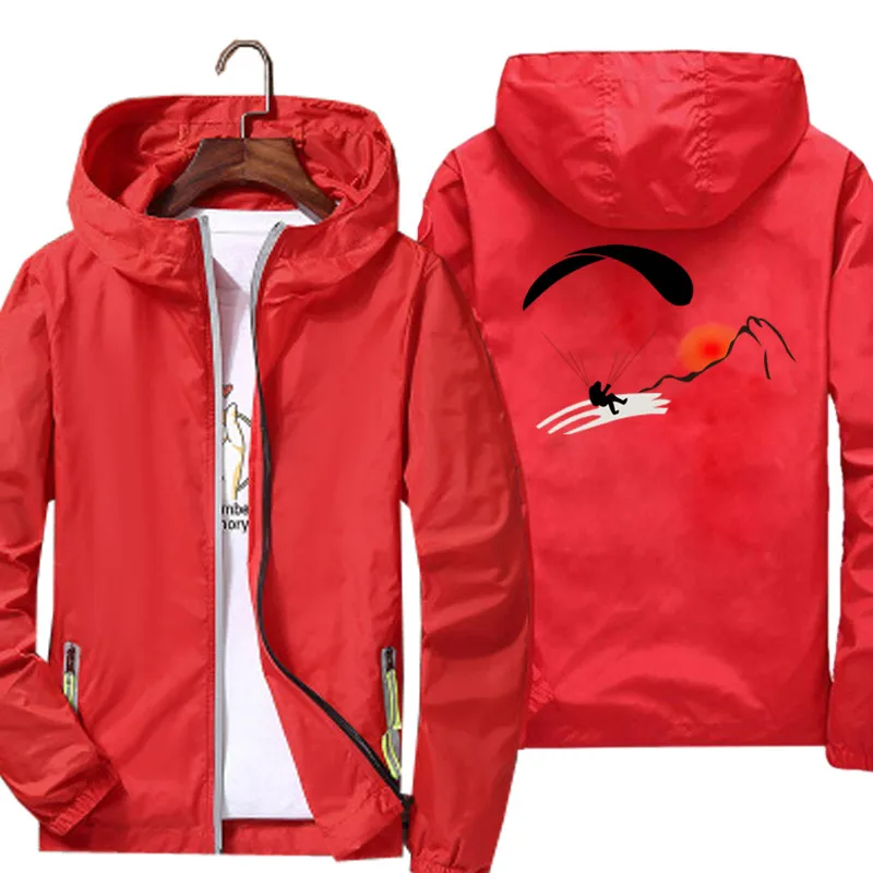 Ветровка-пилот унисекс на молнии тонкая Светоотражающая куртка с капюшоном