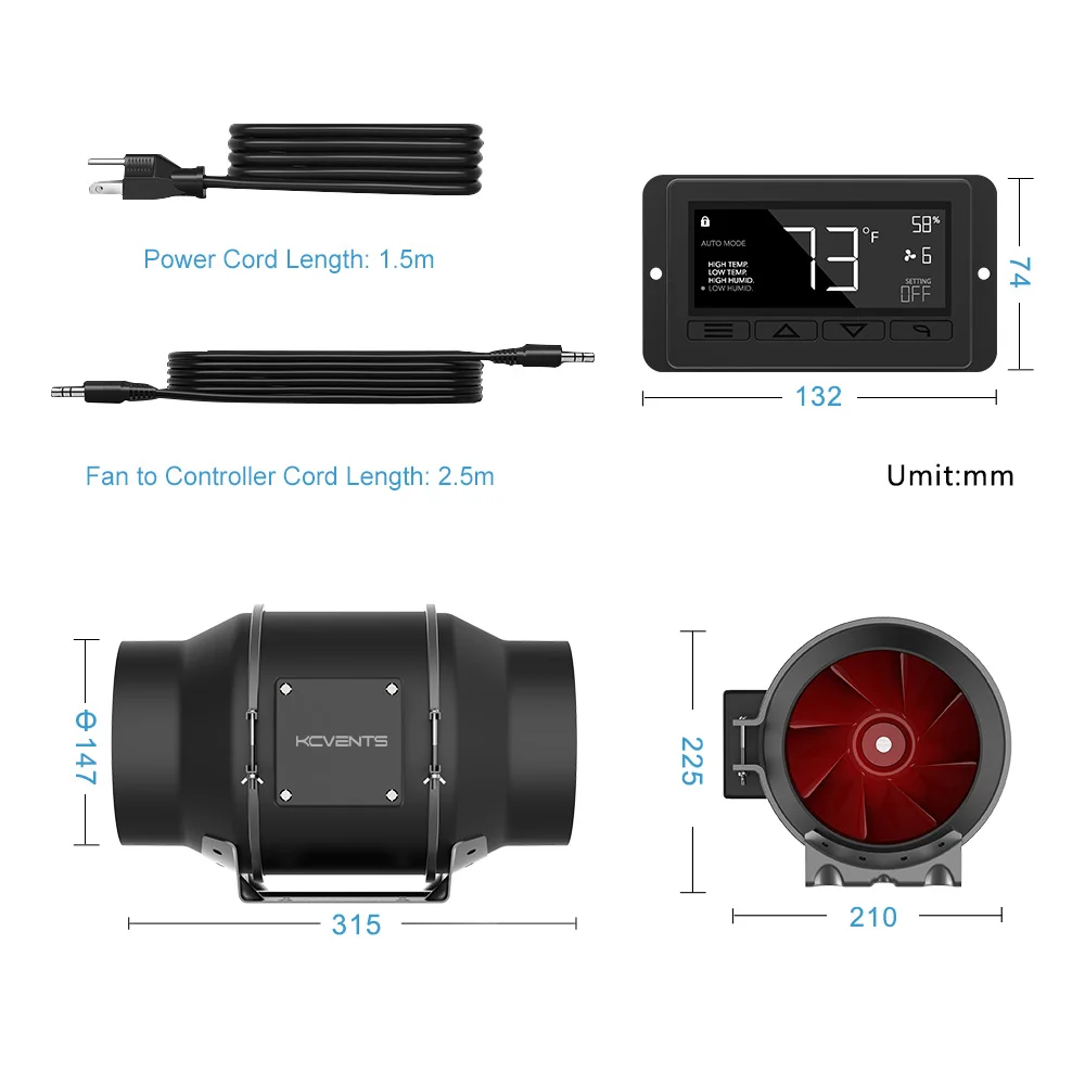

Вентилятор KCVENTS EC для гидропоники