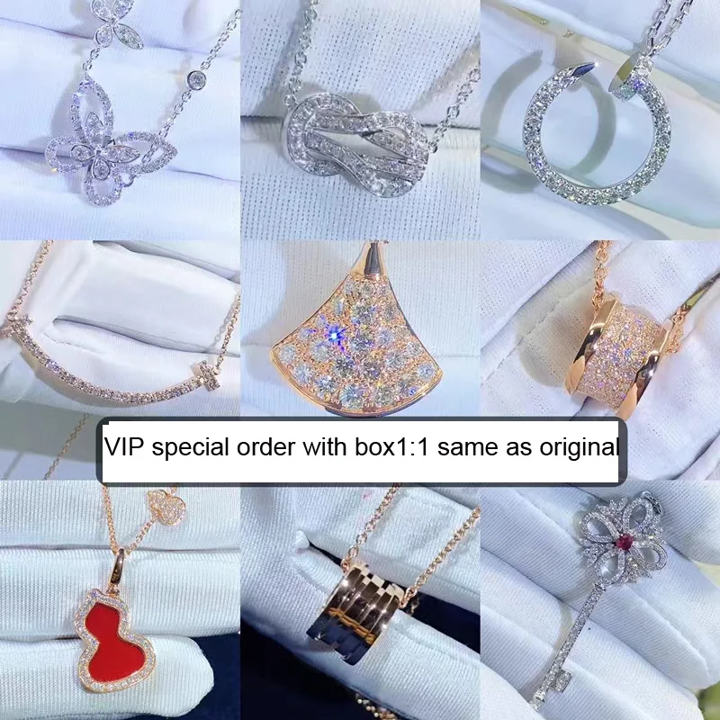 

VIP Christmas gift Jewelry luxury brand logo pure gold special order customized style18K silver 925 Marriage