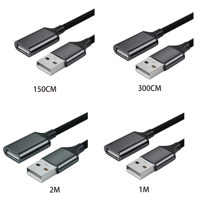 USB Male to Female Data Sync Extension Cable Charging Wire for PC Laptop U-disk Multifunctional USB Extension Cabel