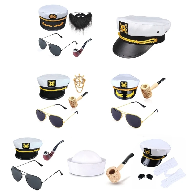 

Sailor Hat Yacht Captain Hat Halloween Captain Costume Accessories for Men Women