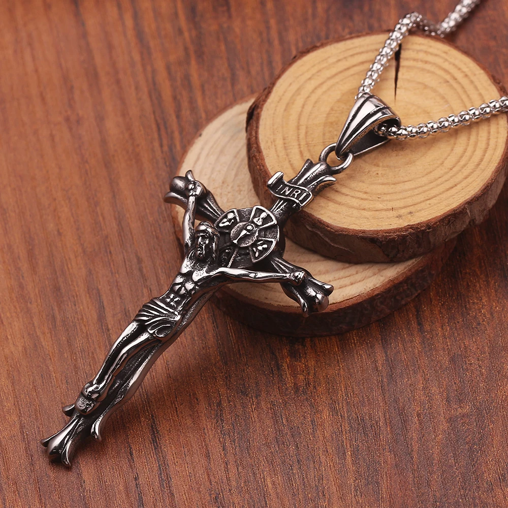 

Crucifix Pendant Necklace Christian Jewelry Jesus on Cross Cross Jesus INRI Crucifix Pendant Christian Amulet Jewelry Gifts