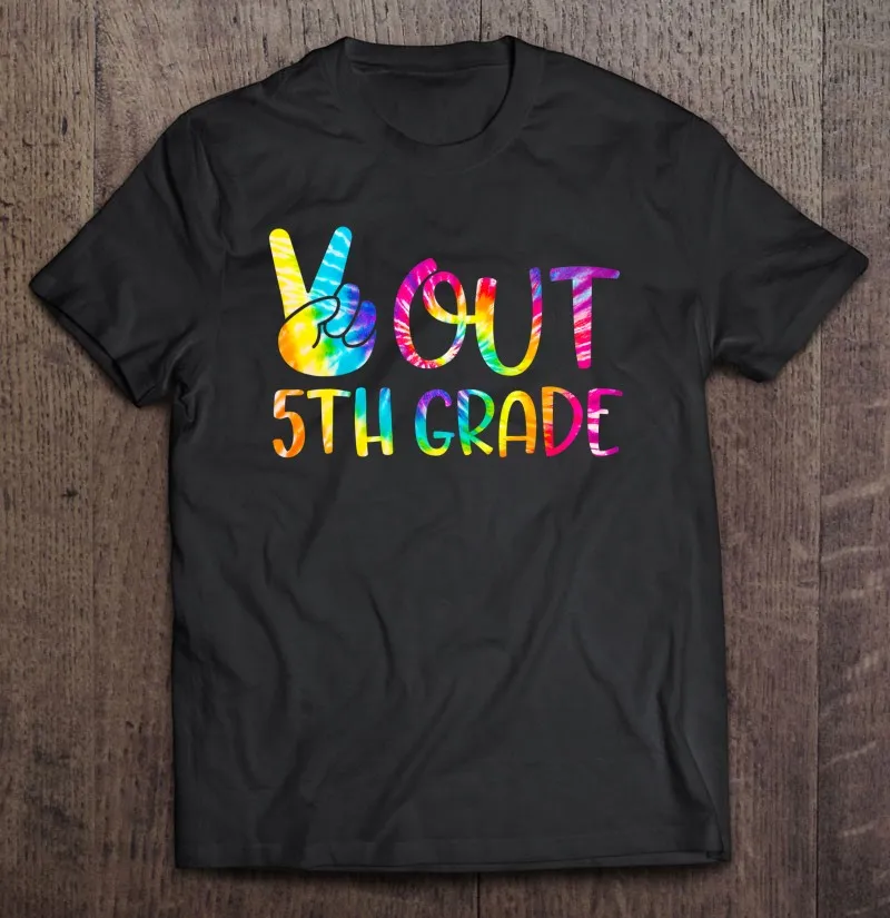 

Футболка Peace Out для студентов 5-го класса с надписью «Happy Last Day Of School», Мужская футболка оверсайз