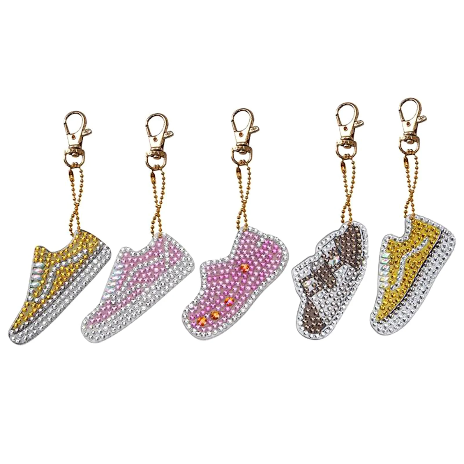 

5-pack DIY Diamond Painting Keychain Kit Shoes Shape Full Drill Diamond Painting Pendant Bag Decor