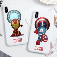 marvel iron man spider man phone case for iphone 13 12 11 pro max mini xs 8 7 6 6s plus x se 2020 xr candy white silicone cover