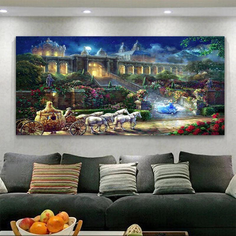 

Fantasy Castle 5D Diamond Painting Full Diamond Art Embroidery Large Restaurant Office Home Decor DIY Diamond Cross Stitch Kits