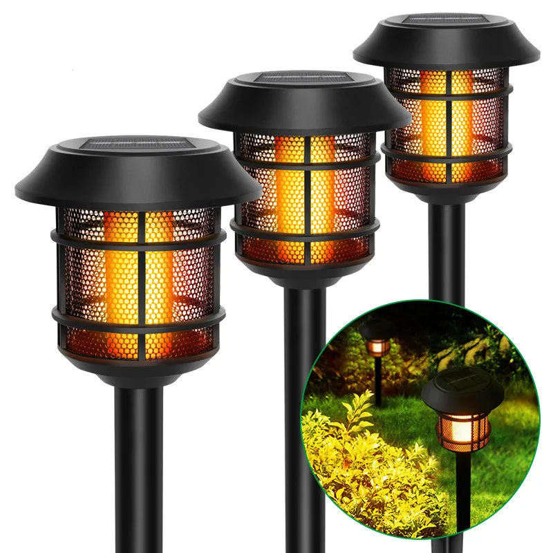 

Waterproof Spot Lawn Lamps Ip44 Led Solar Lanterns Home Garden Lights Outdoor Decoration for The Yard Street Floor Flame Patio