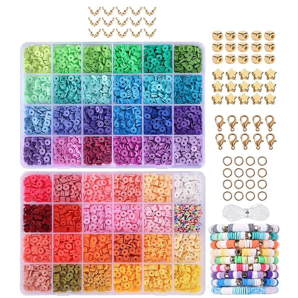 Colored Clay Beading Kit Things Make Bracelets Polymer Craft Beads Making Beaded
