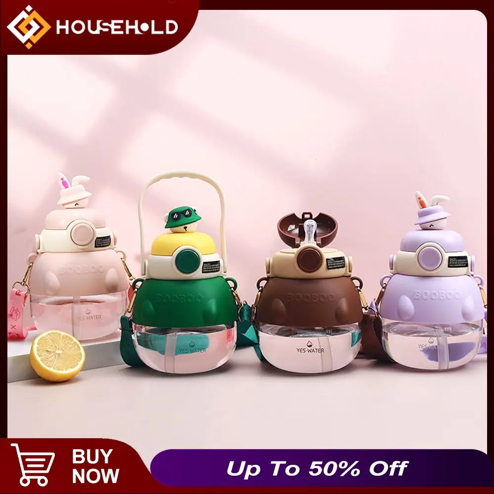 

Outdoor Sport Fitness Jugs Sports Cold Juice Water Cup Couple Mugs Plastic Space Cup Plastic Straw Belly Cup Large Capacity Cute